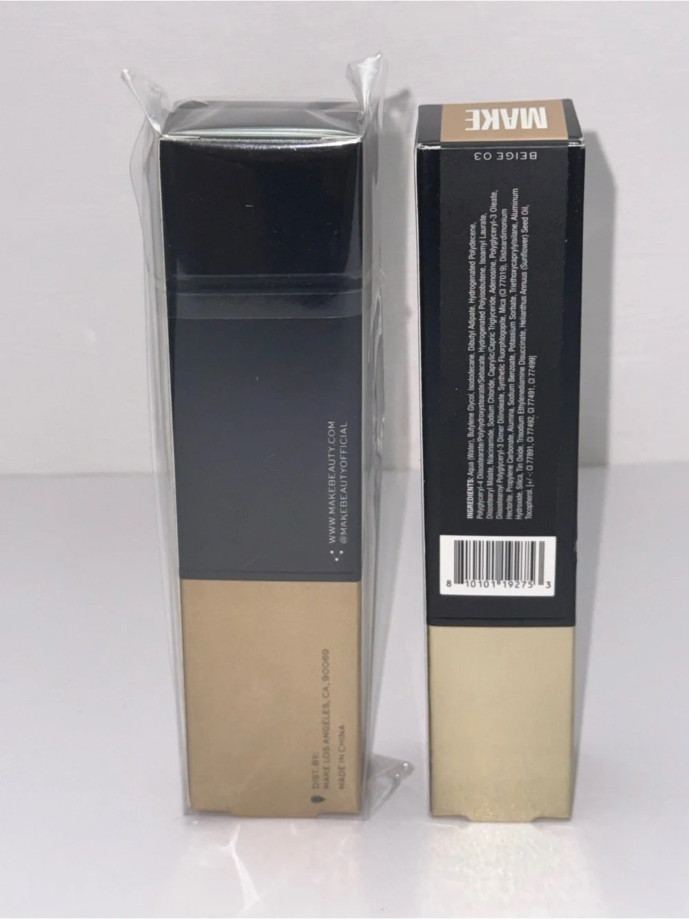 MAKE Beauty Glass Skin Bundle Diffusion Dew Skin Tint + Brush Beige 03 New